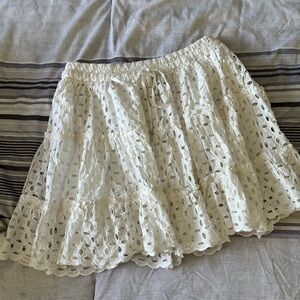 Zara White Eyelet Mini Skirt